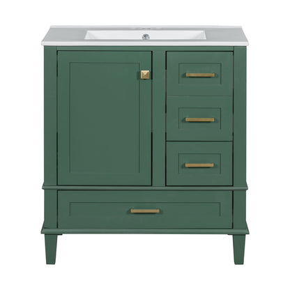 Bathroom Vanity, Modern Bathroom Cabinet With Sink Combo Set, Bathroom Storage Cabinet With A Soft Closing Door And 3 Drawers, Solid Wood Frame