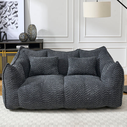 Comfortable Dual Beanbag Chair With High Resilience Foam Core For 2 People