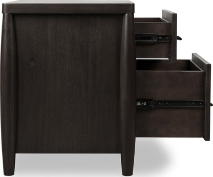 Koko - Two Drawer Nightstand With Cord Management - Minx
