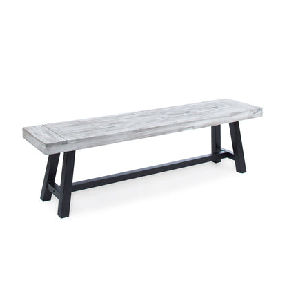 Tranquilizer - Outdoor Acacia Wood Bench With Slat Panel Design