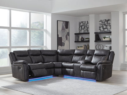 Sultan Meadow - 2-Piece Reclining Sectional - Carbon