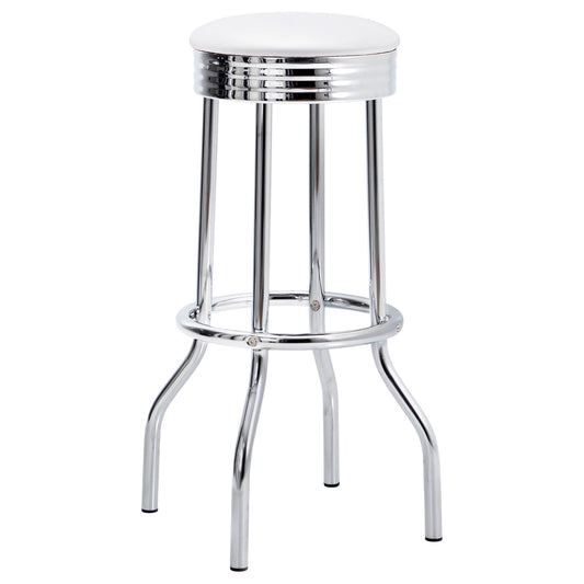 Midge - Upholstered Swivel Bar Stool (Set of 2) - White