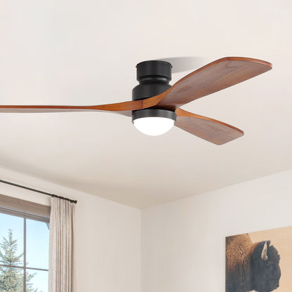 52" Ceiling Fan With Dimmable LED Light, 6 Speed DC Motor, 3 Blades