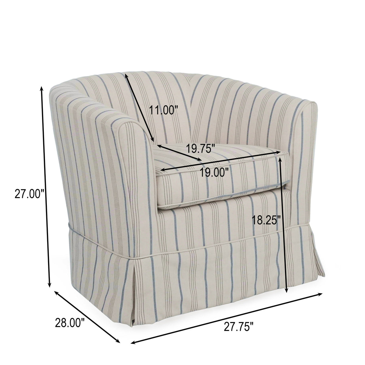 Zeniqua - Upholstered Swivel Chair With Loose Cover
