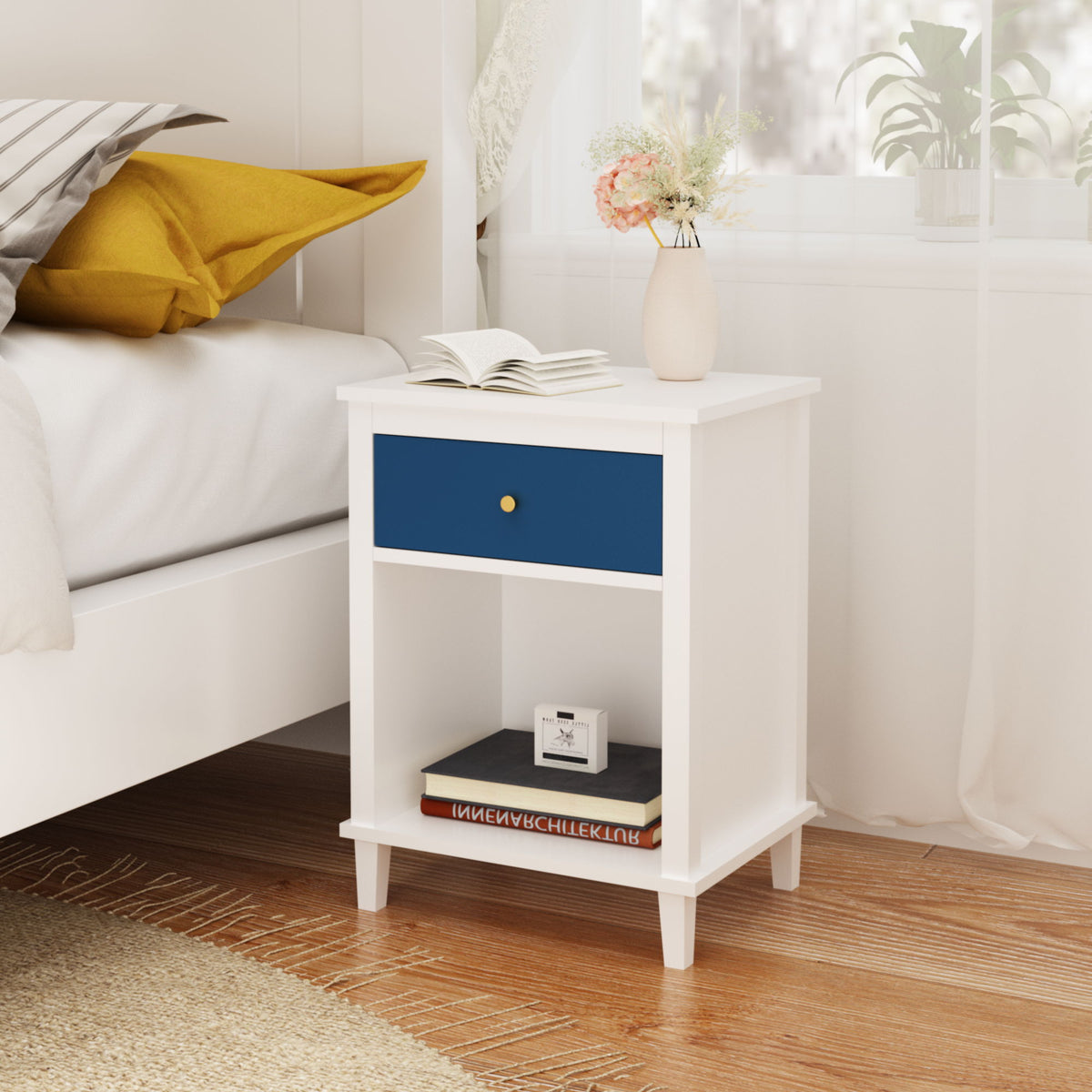 Nightstand With 1 Drawer 1 Shelf