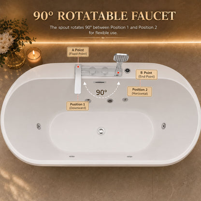 Xavier - Single Person AcrylicCorner Massage Bathtub, Featuring A Gfci Plug, Ul Certified Pump, Upc Certified Drain, And Swivel Faucet - Milk White