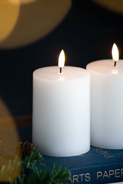 LED Candles With Wick And Remote Control Timer (Set of 2) - White