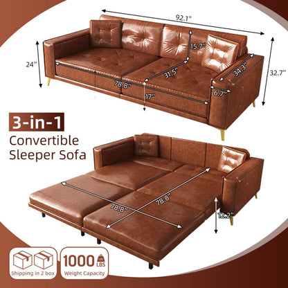 King Size Pull Out Sofa Bed 3 In 1