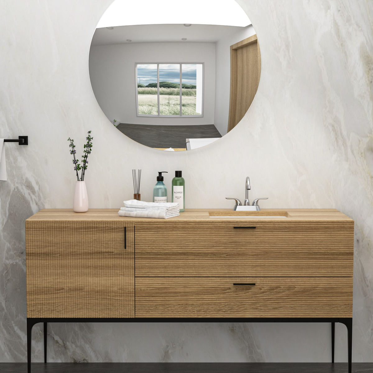 Modern Ceramic Rectangular Undermount Bathroom Sink With Overflow