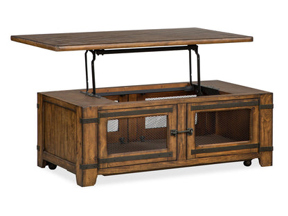 Chesterfield - Top Storage Cocktail Table With Casters - Farmhouse Timber