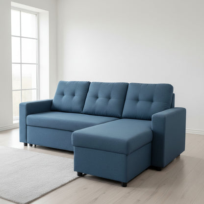 Convertible L Shaped Sectional Sleeper Sofa Bed, Saving Pull Out Couch