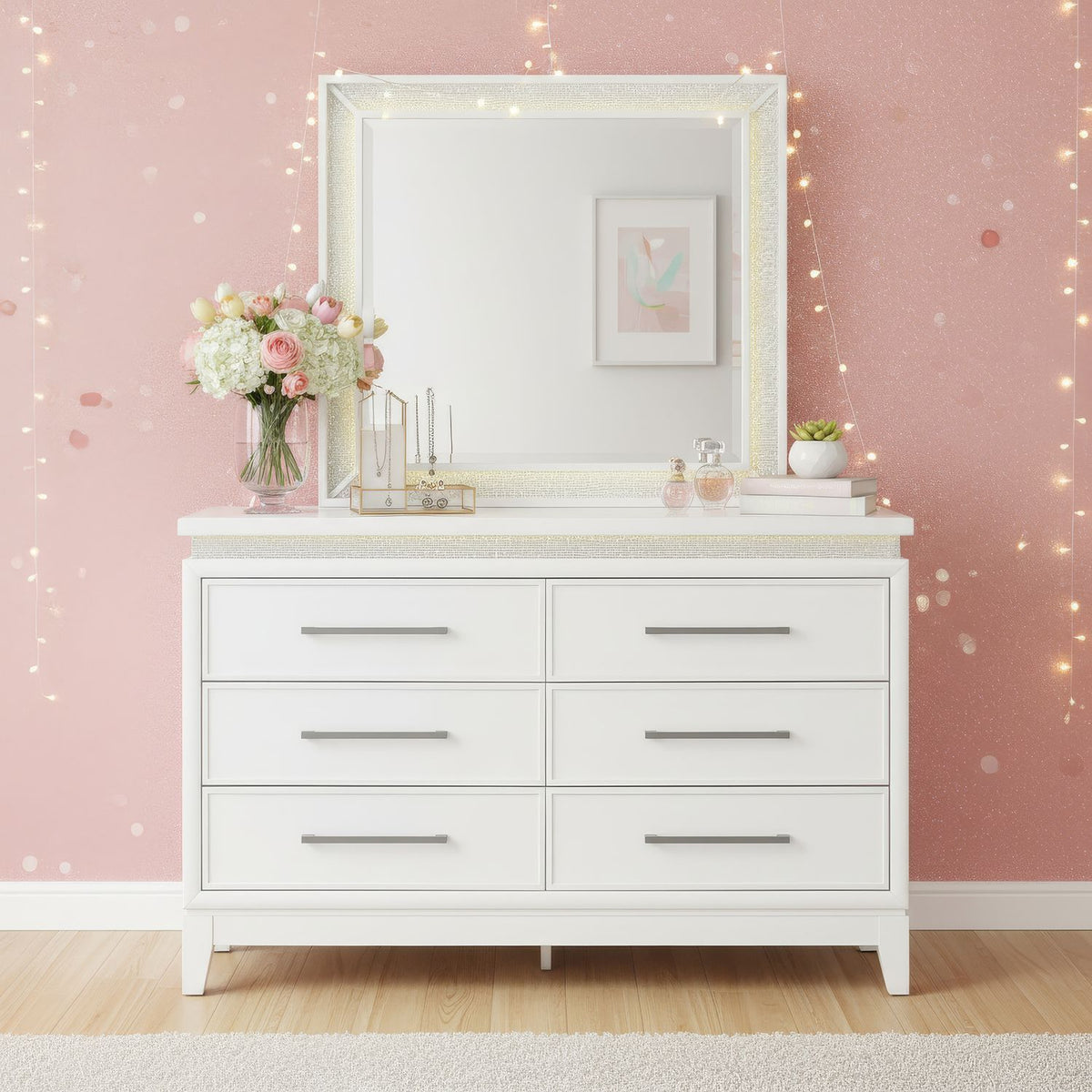 Reflections - Youth 6 Drawer Dresser With Lights