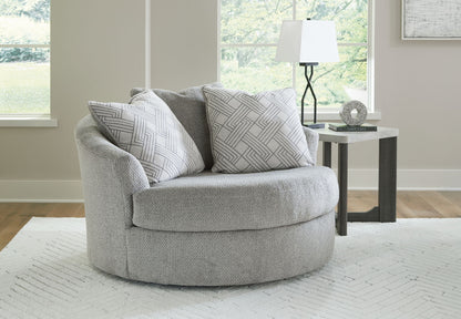 Casselbury - Oversized Swivel Accent Chair - Cement