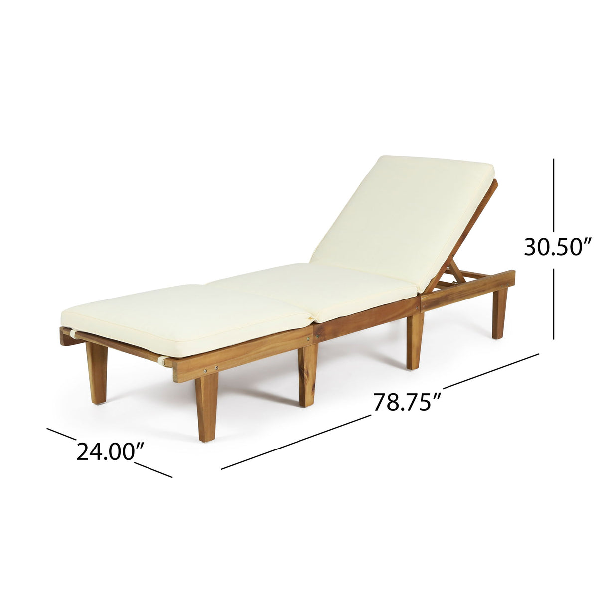 Ariana - Wood Chaise Lounge With Cushion