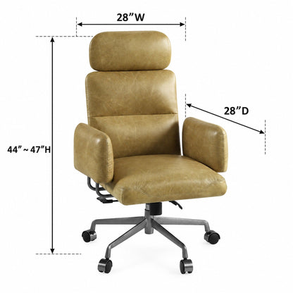 Davu - Swivel Office Chair - Mustard