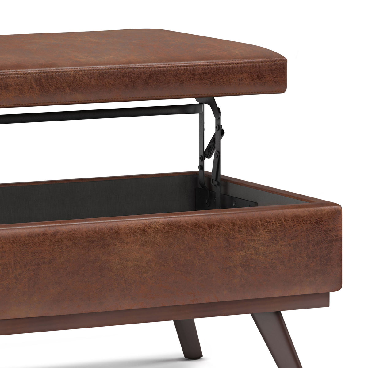 Owen - Lift Top Large Coffee Table Storage Ottoman, Mid Century Style