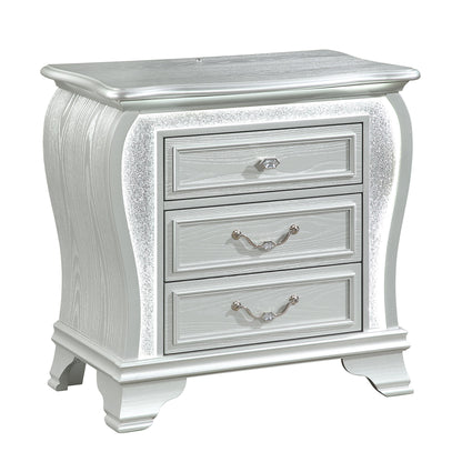 Aurelia - Nightstand With LED - Silver