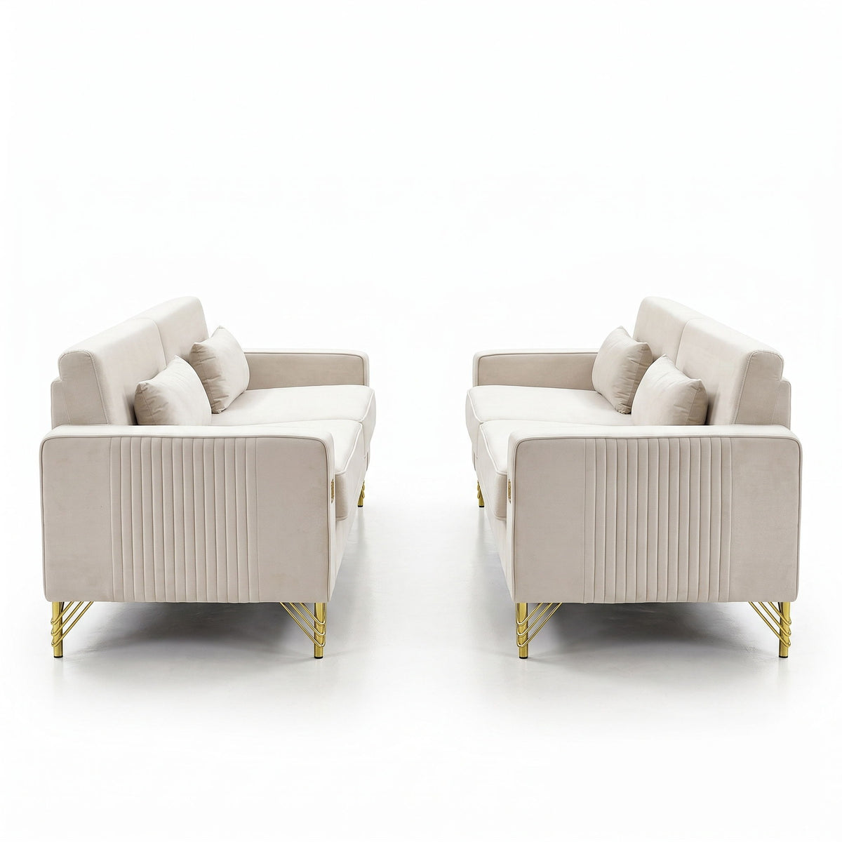 2 Pieces Sofa Sofa Set With Removable Cushions For Home Apartment
