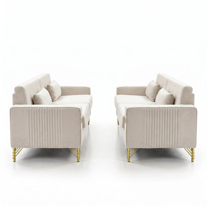 2 Pieces Sofa Sofa Set With Removable Cushions For Home Apartment