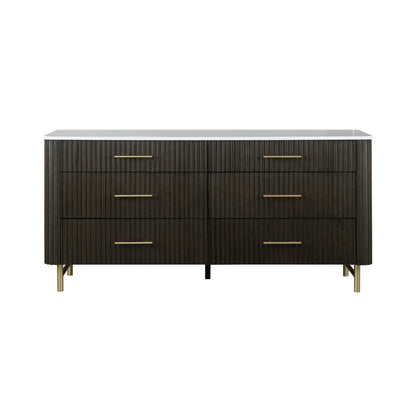 Clayten - Dresser - Espresso / White Marble