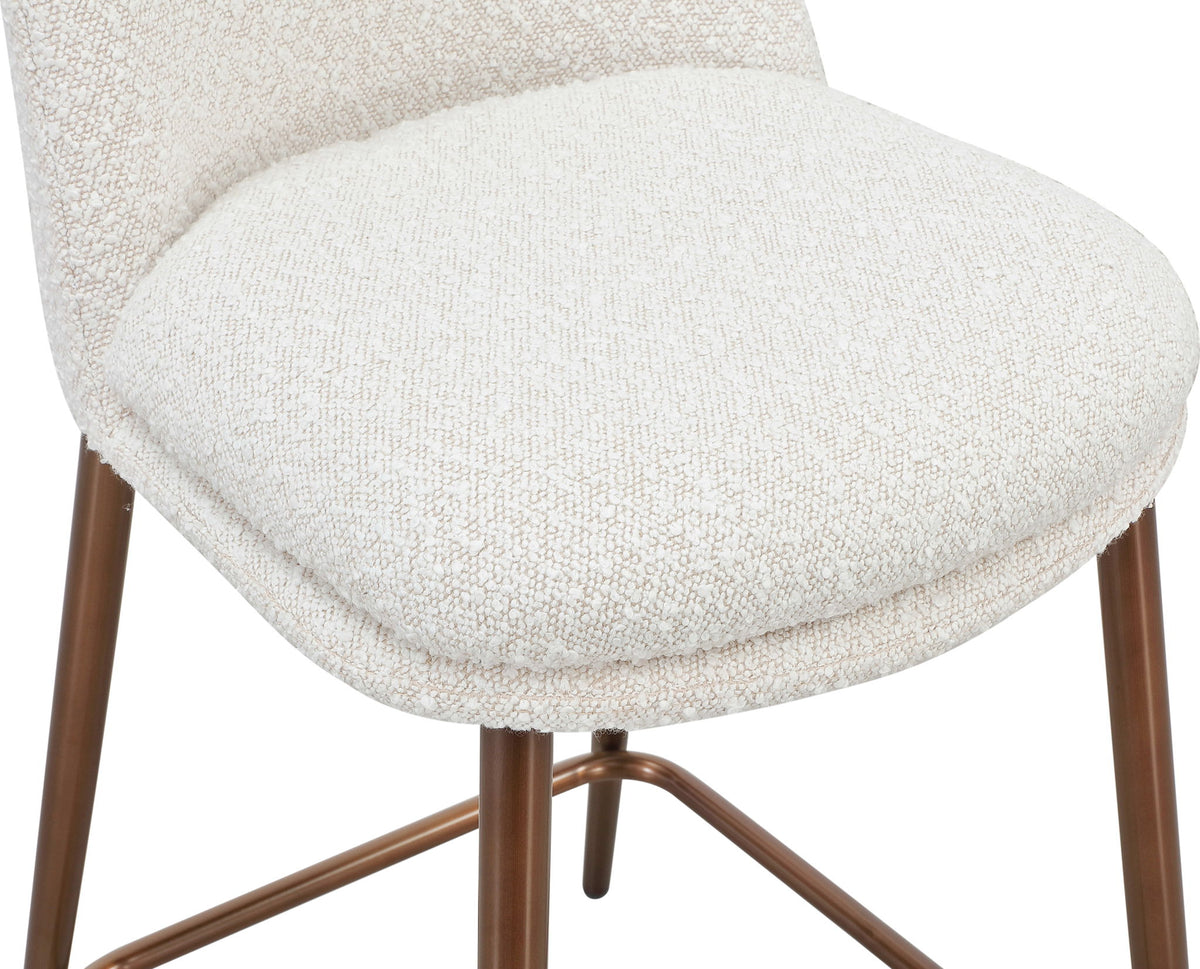Crossroads 2.0 - Wyatt Upholstered Counter Stool (Set of 2) - Ricotta Boucle And Bronze Metal