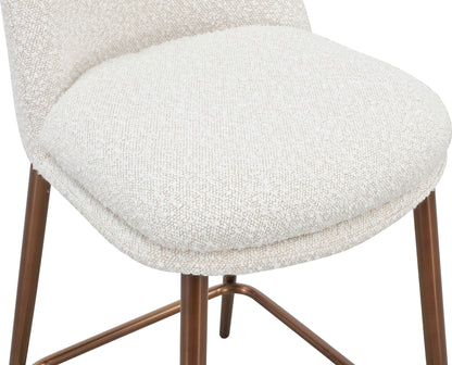 Crossroads 2.0 - Wyatt Upholstered Counter Stool (Set of 2) - Ricotta Boucle And Bronze Metal