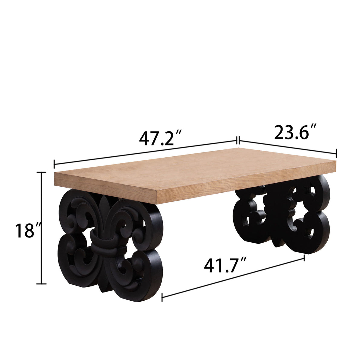 Ornate Scroll Base Coffee Table