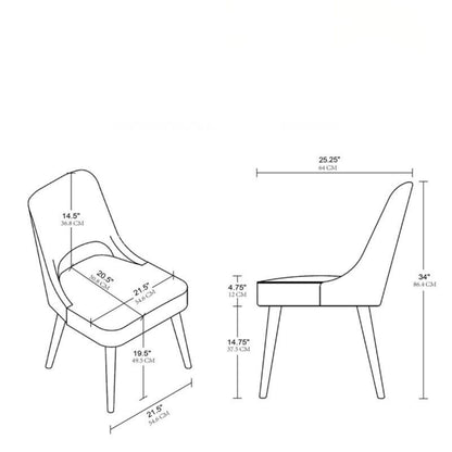 Dining Side Chair Upholstered Textured (Set of 2) - Navy
