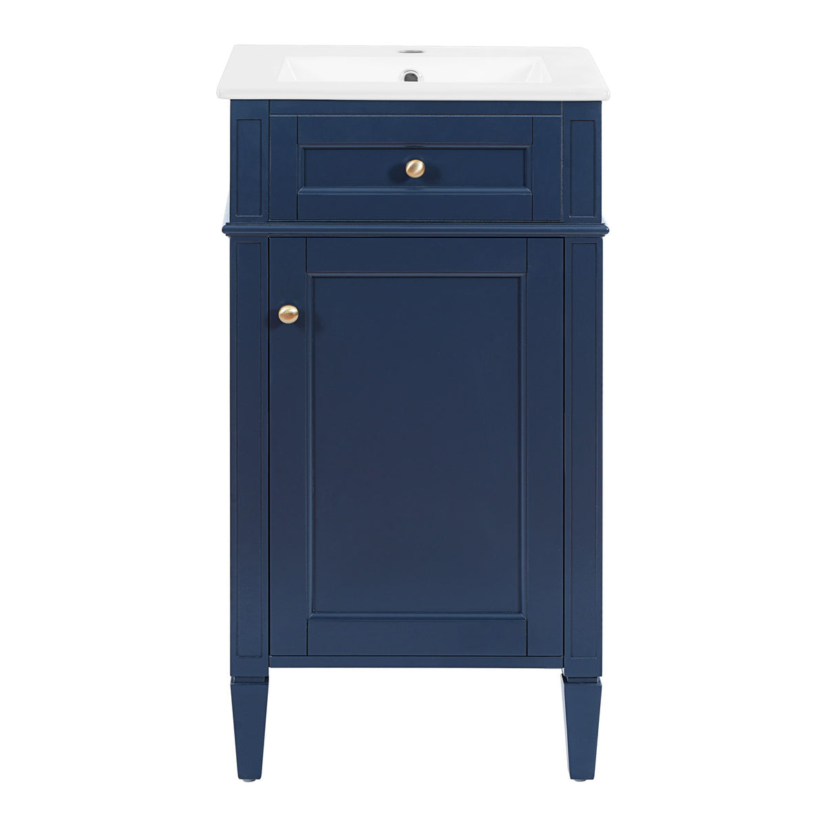 French Style Bathroom Vanity With Sink, Soft-Closing Door, Adjustable Shelf, Rectangular Design