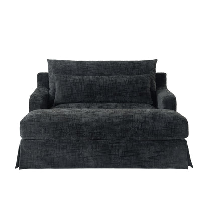 Sofa Bed Loveseat With Textured Surface And 2 Cushions