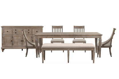 Lancaster - 7 Piece Extendable Rectangular Dining Table Set