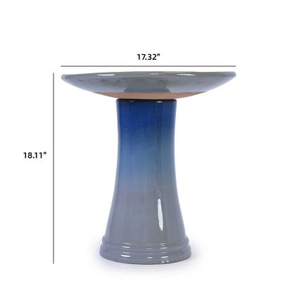 Birdbath For Patio, Garden - Blue Gray
