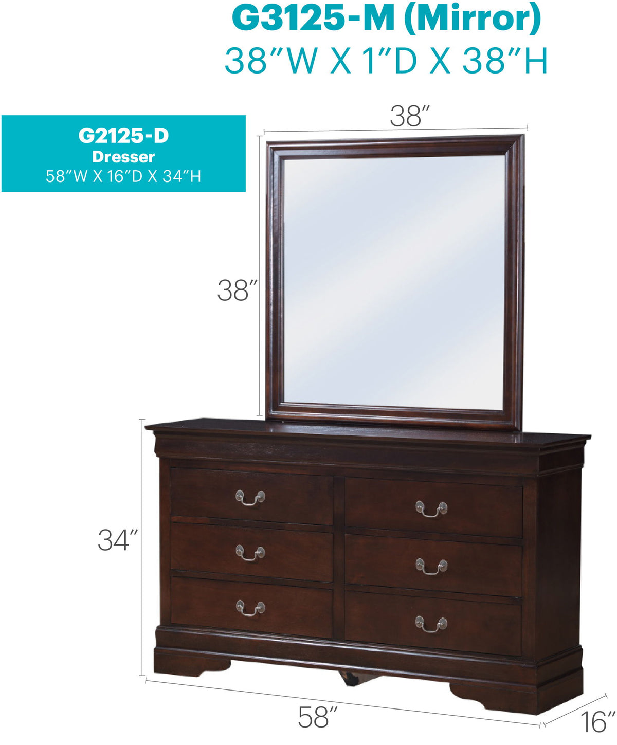 Louis Phillipe - Bedroom Dresser