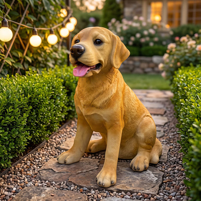 Labrador Statue, Outdoor Garden Ornament - Yellow