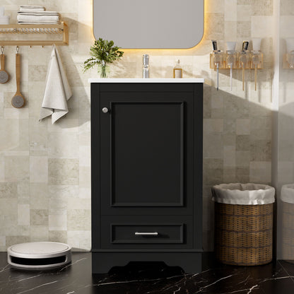 20" Bathroom Vanity With Sink, 1 Drawer, Freestanding Single Set
