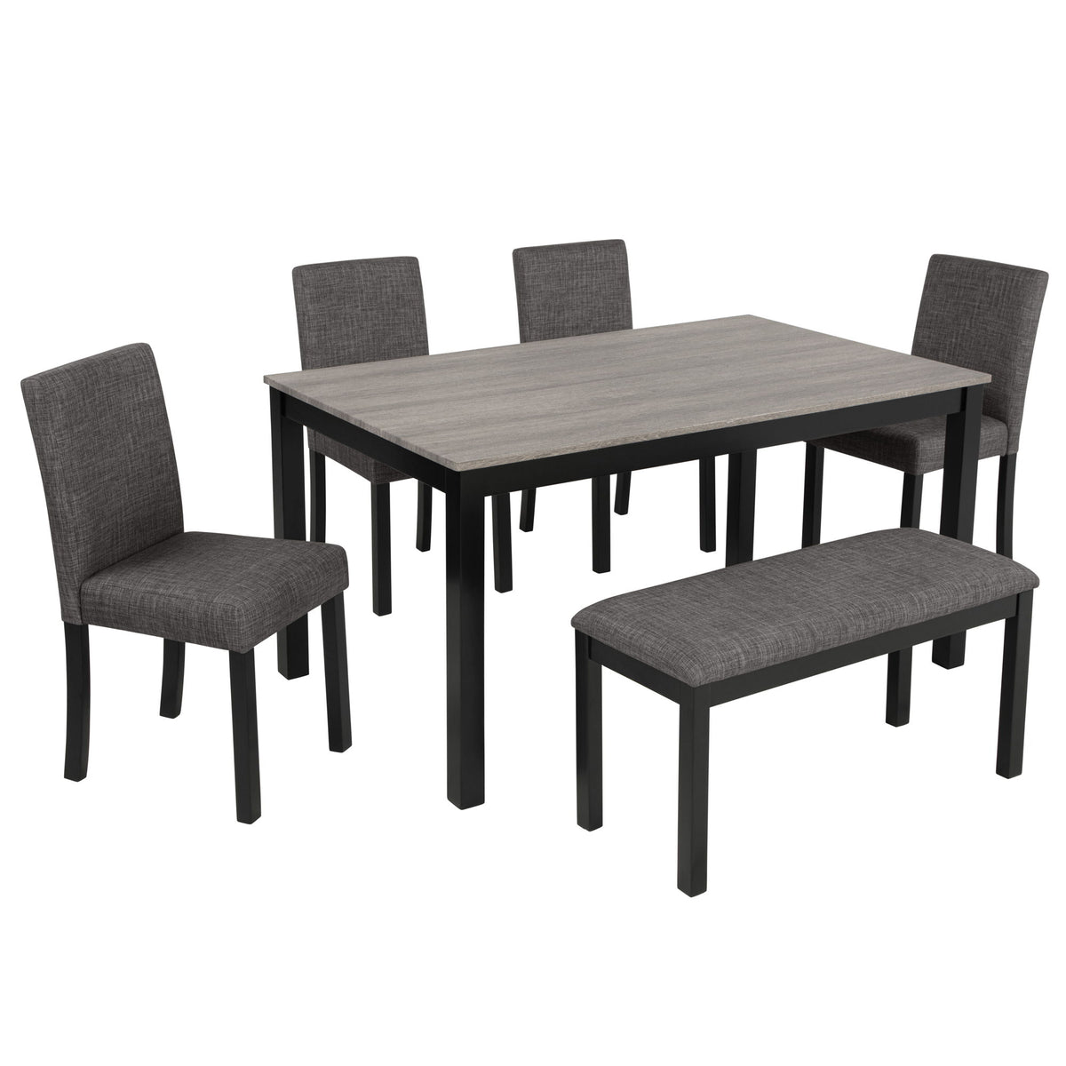 Modern Dining Table Set With Upholstered Chairs For Dining Room