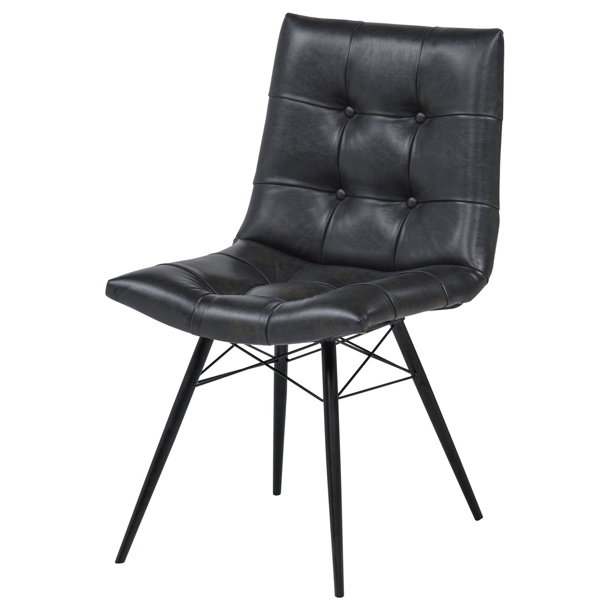 Tufted Back Dining Chairs (Set of 4) - Black