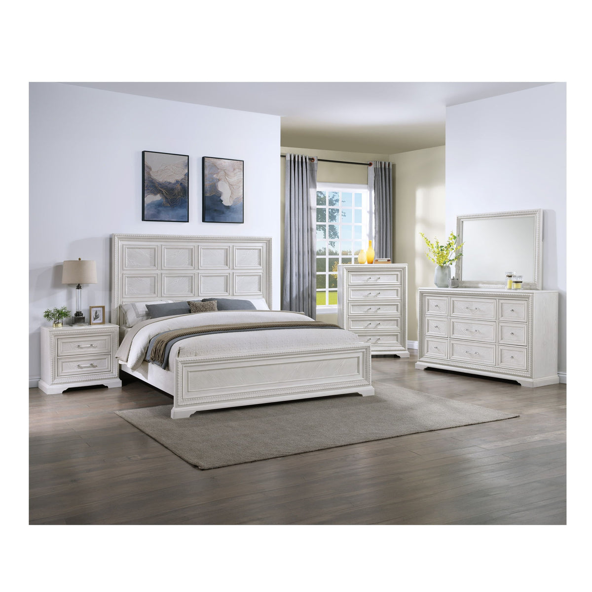 5 Drawer Tall Storage Chest - Antique White