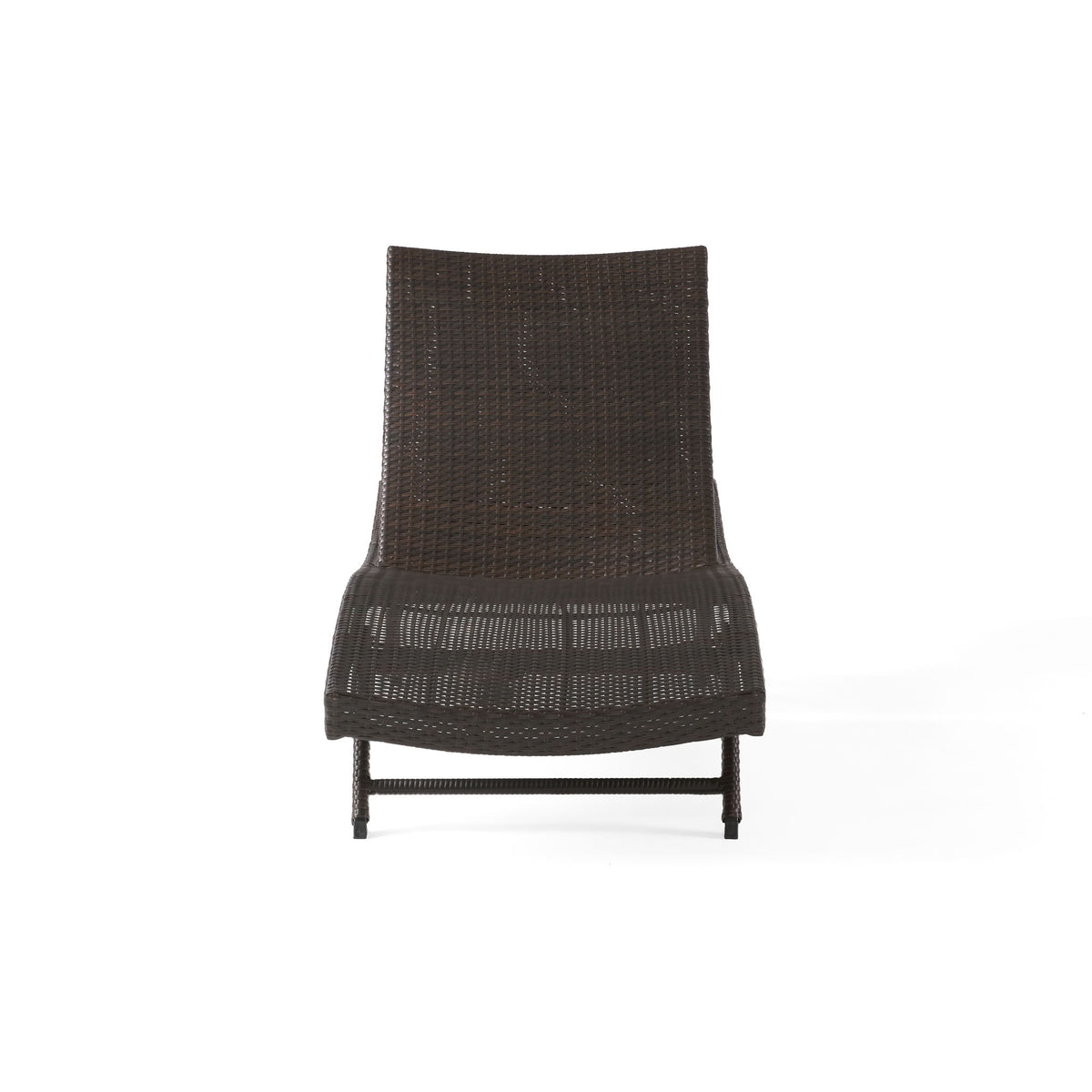 Kauai - Modern Style Pe Wicker Chaise Lounge - Brown Multi