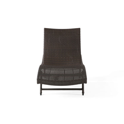 Kauai - Modern Style Pe Wicker Chaise Lounge - Brown Multi