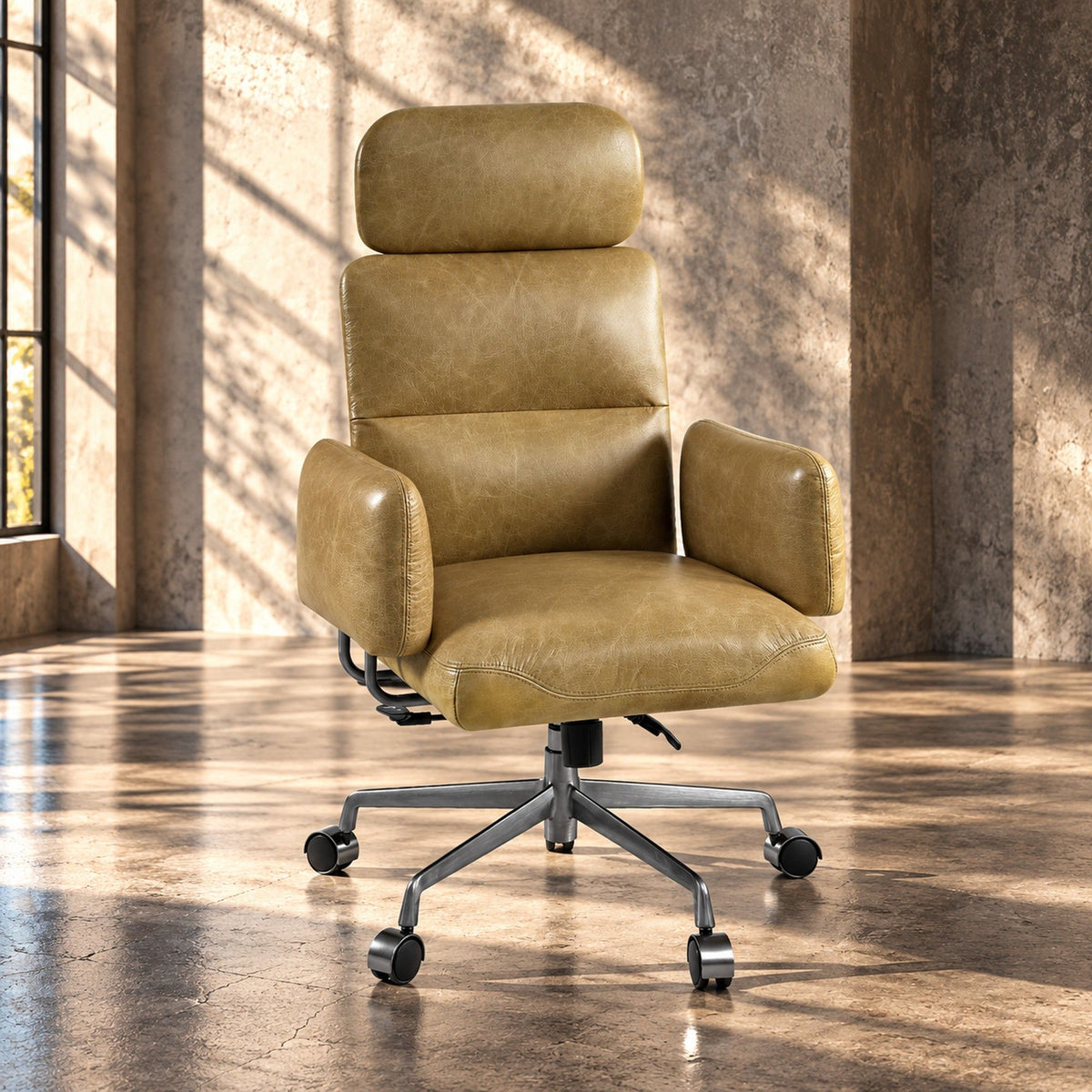 Davu - Swivel Office Chair - Mustard