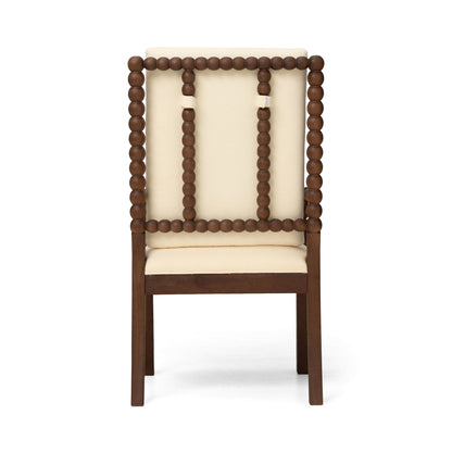 Dining Chairs With Upholstered Fabric For Home Kitchen (Set of 2) - Walnut