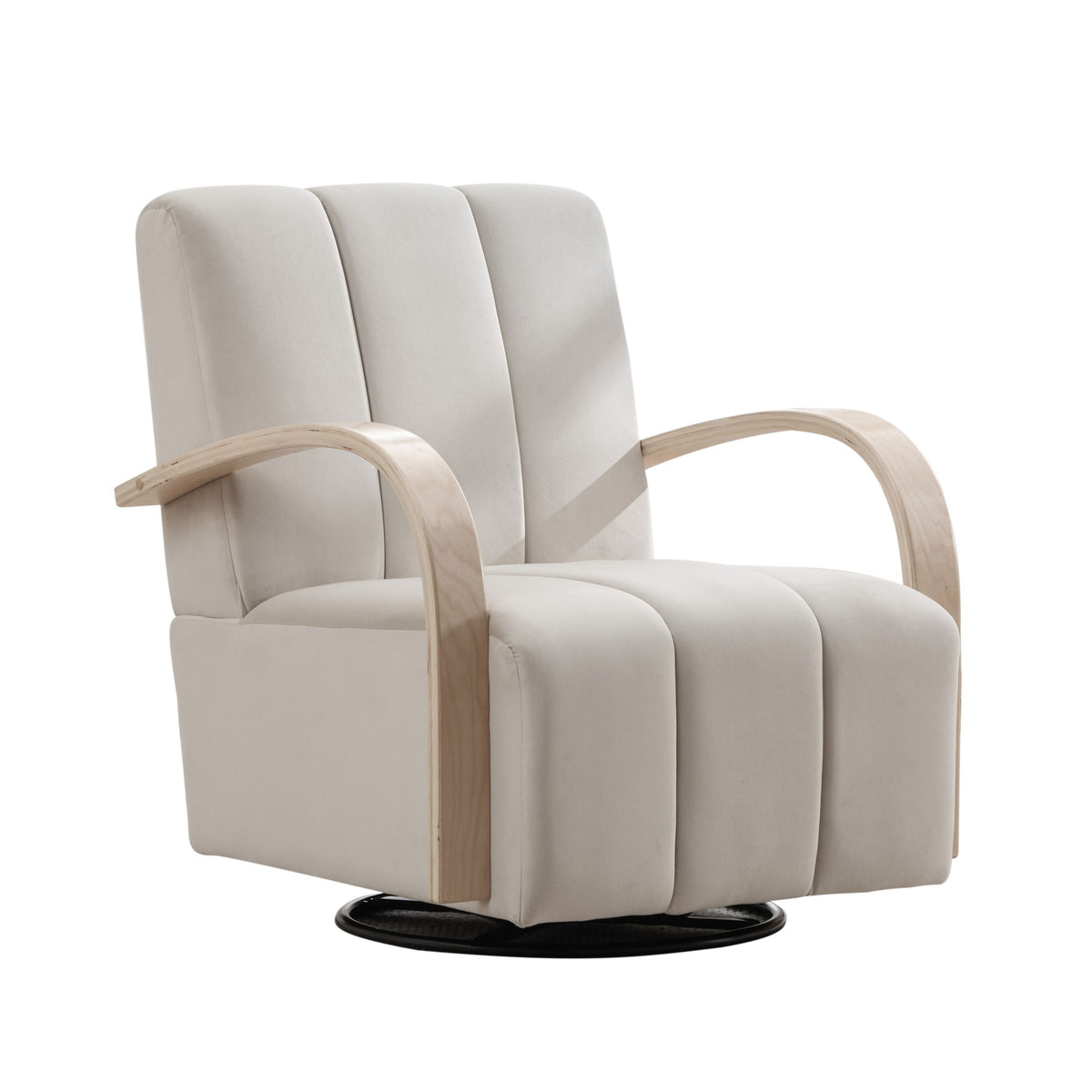 360° Swivel Accent Chair With Armrests