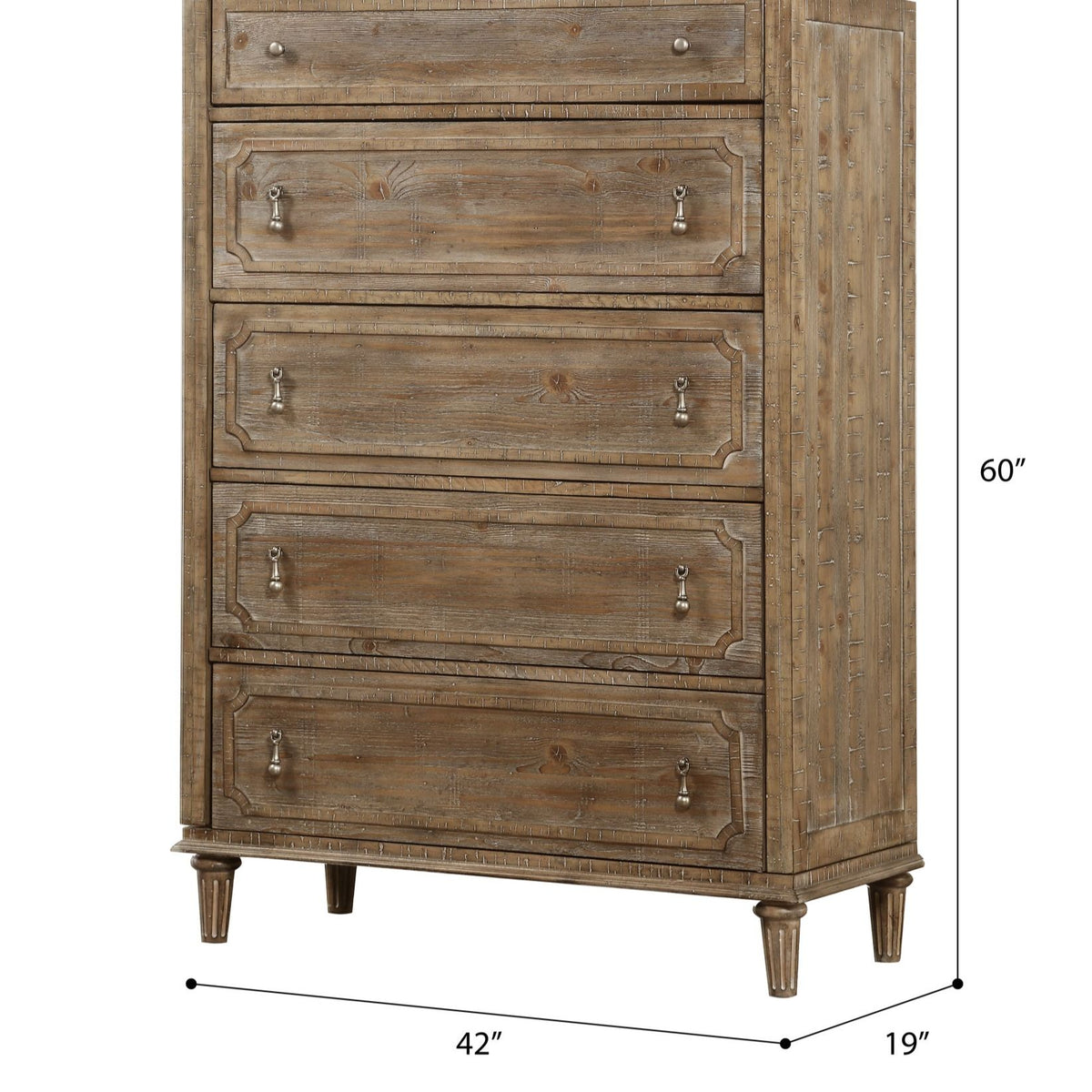 5 Drawer Chest With Construction - Taupe