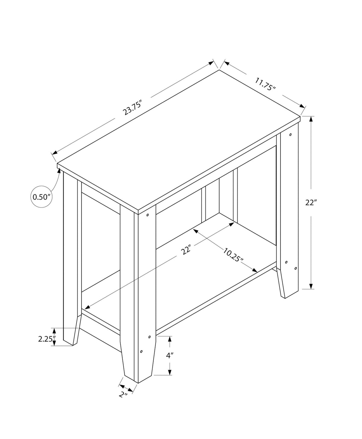 Accent Table, Side Transitional, Elegant Design