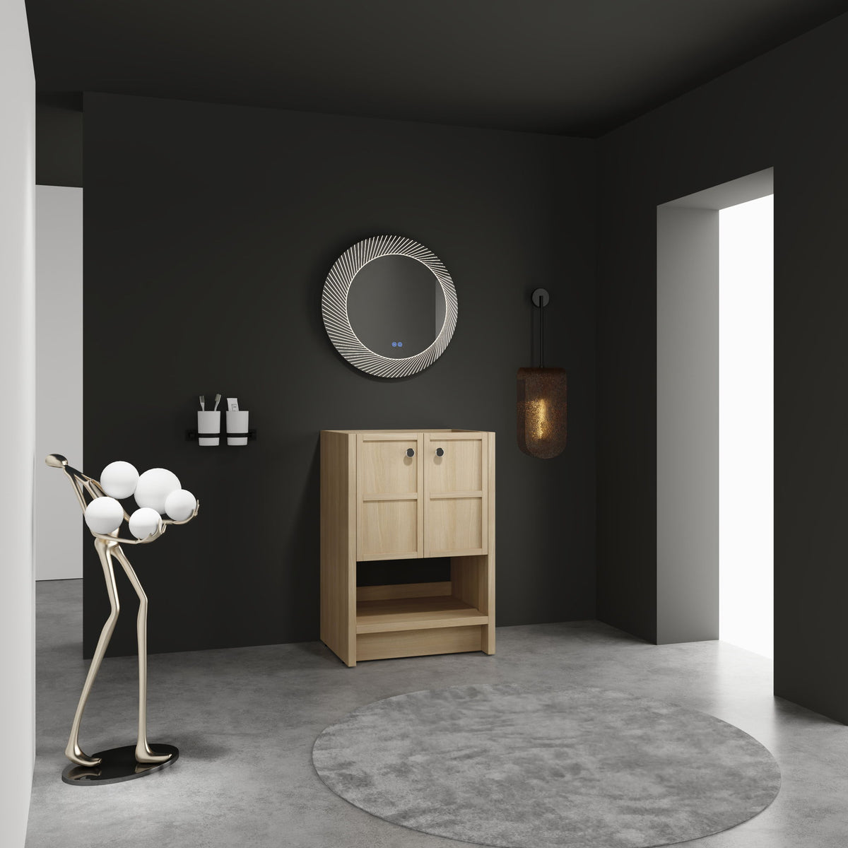 Modern Freestanding Bathroom Vanity With 2 Soft Closing Doors