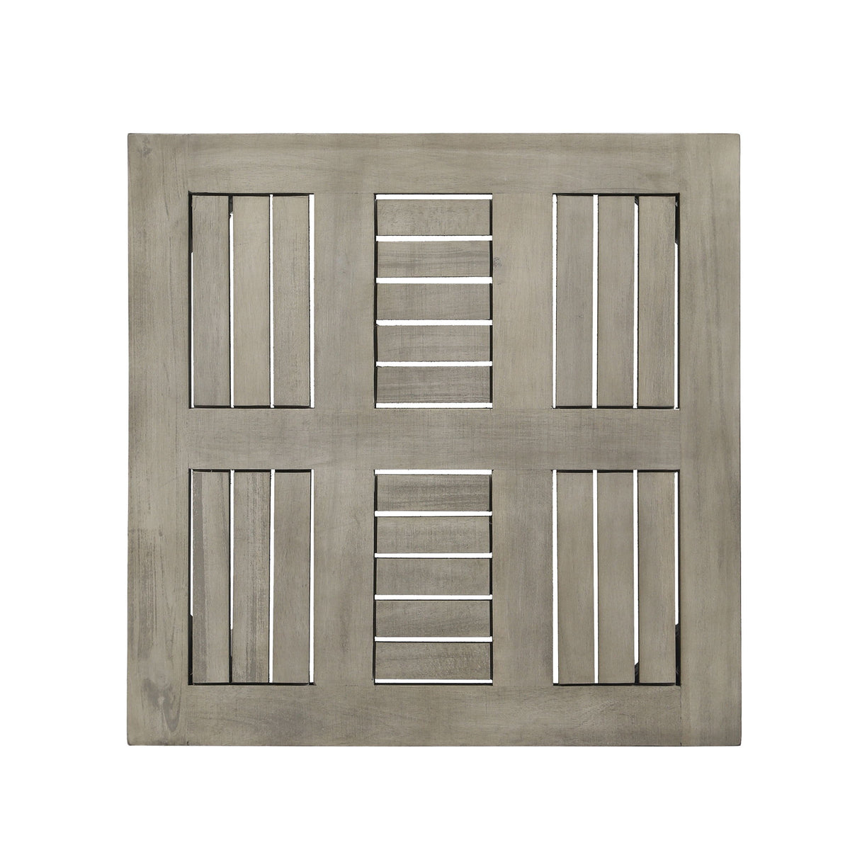 Dexterity - Outdoor Square Side Table With Wood Frame - Gray