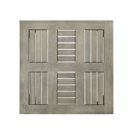 Dexterity - Outdoor Square Side Table With Wood Frame - Gray