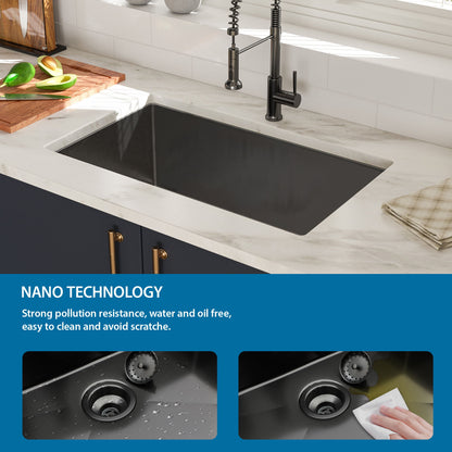 Undermount Kitchen Sink 16 Gauge Single Bowl Stainless Steel