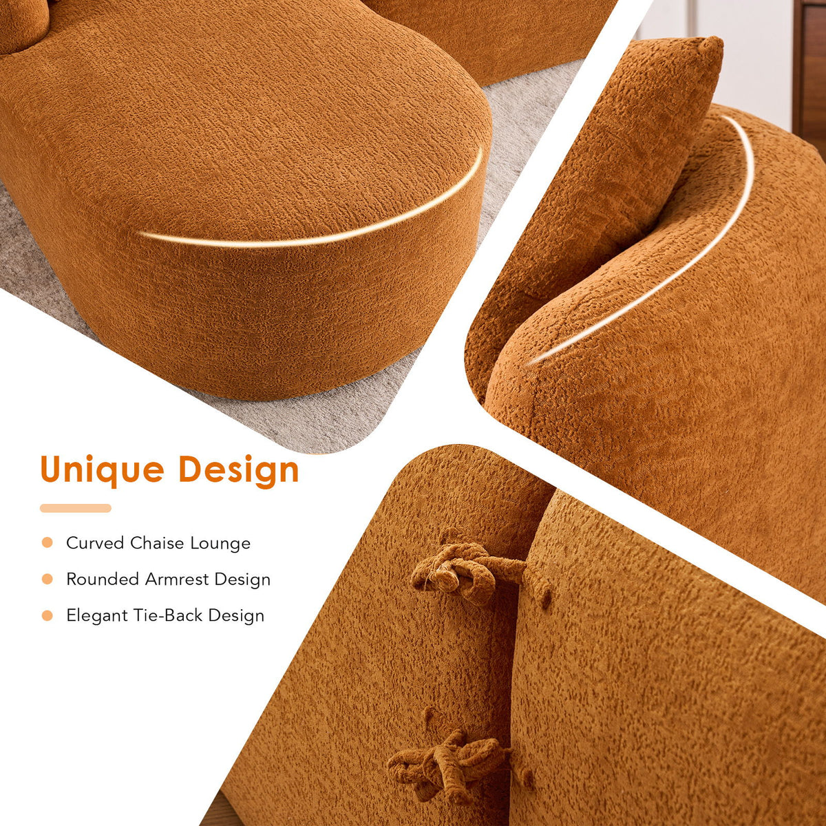 Combined Sofa With 4 Pillows